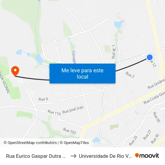 Rua Brasilino Leão to Universidade De Rio Verde map