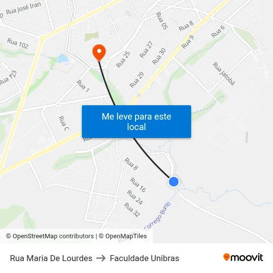 Rua Maria De Lourdes to Faculdade Unibras map