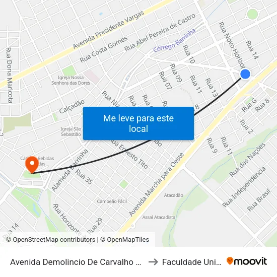 Avenida Demolincio De Carvalho Q 3, 918 to Faculdade Unibras map
