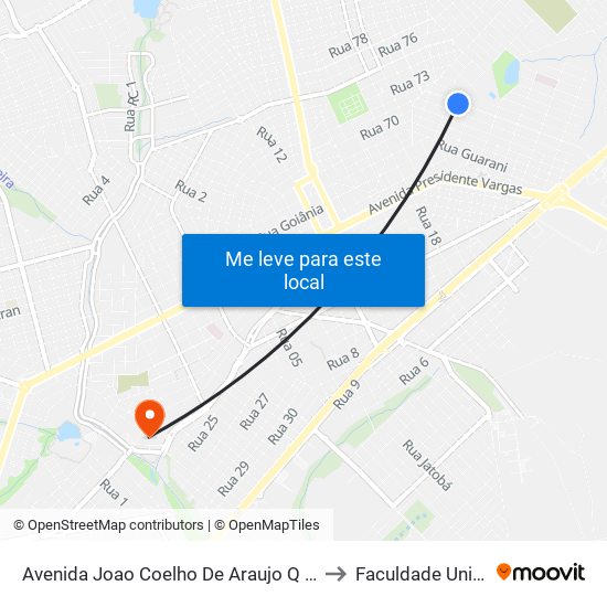 Avenida Joao Coelho De Araujo Q 29, 300 to Faculdade Unibras map