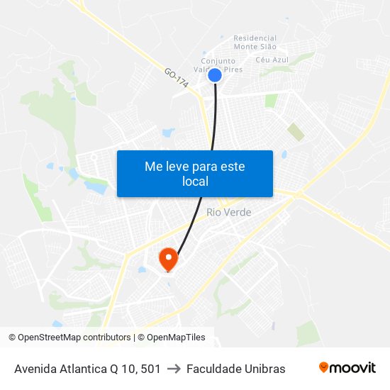 Avenida Atlantica Q 10, 501 to Faculdade Unibras map