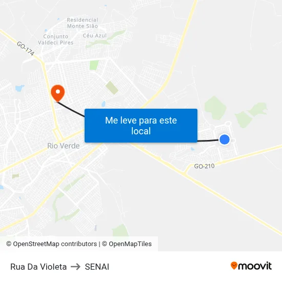 Rua Da Violeta to SENAI map
