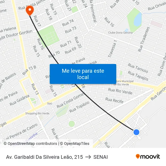 Av. Garibaldi Da Silveira Leão, 215 to SENAI map