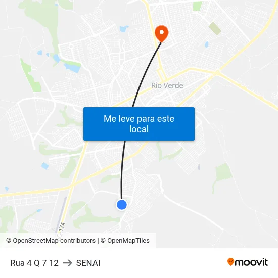 Rua 4 Q 7 12 to SENAI map
