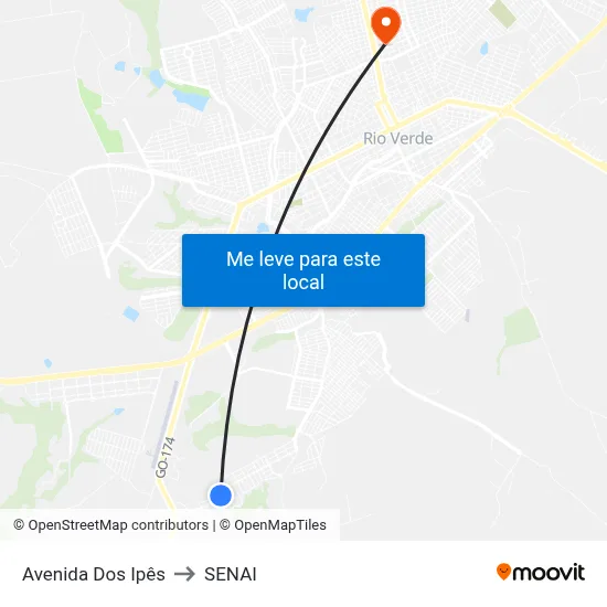 Avenida Dos Ipês to SENAI map