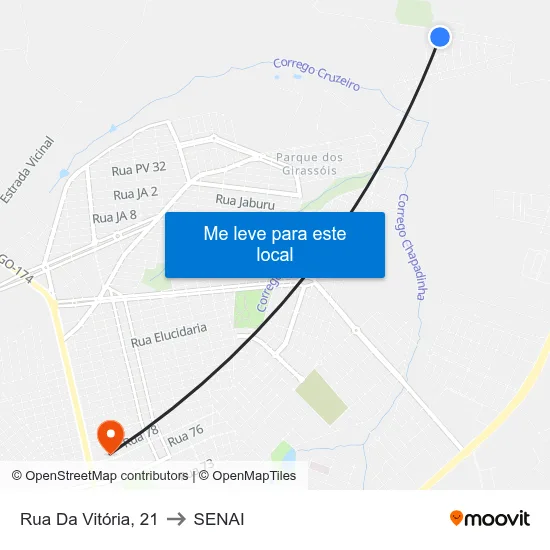 Rua Da Vitória, 21 to SENAI map