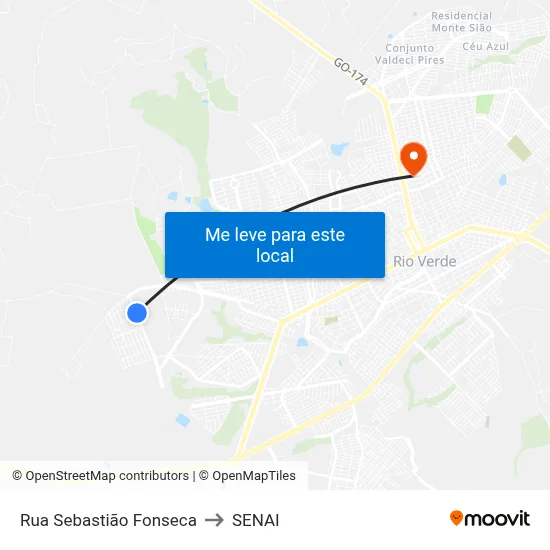Rua Sebastião Fonseca to SENAI map