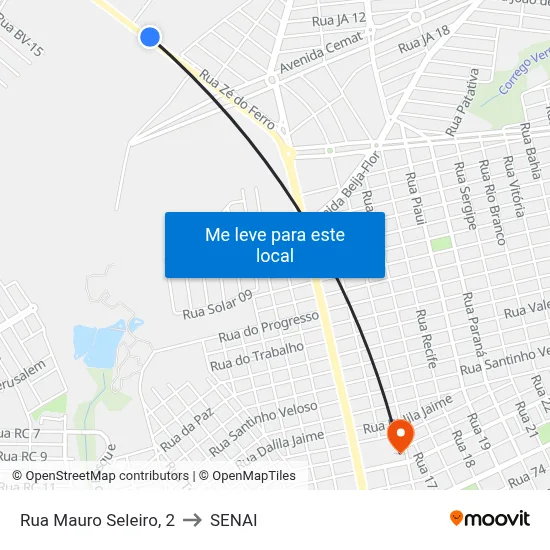 Rua Mauro Seleiro, 2 to SENAI map