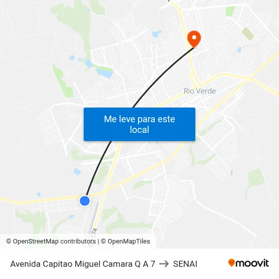 Avenida Capitao Miguel Camara Q A 7 to SENAI map
