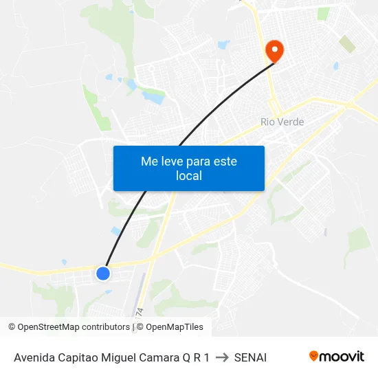 Avenida Capitao Miguel Camara Q R 1 to SENAI map