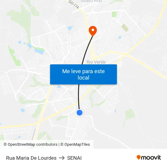 Rua Maria De Lourdes to SENAI map