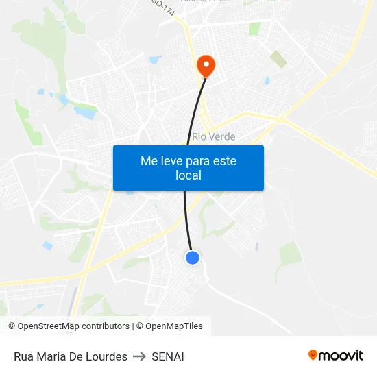 Rua Maria De Lourdes to SENAI map