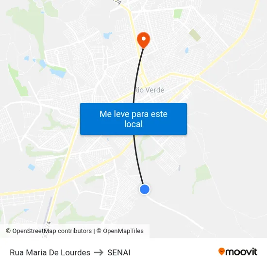 Rua Maria De Lourdes to SENAI map