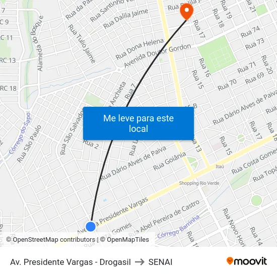Av. Presidente Vargas - Drogasil to SENAI map