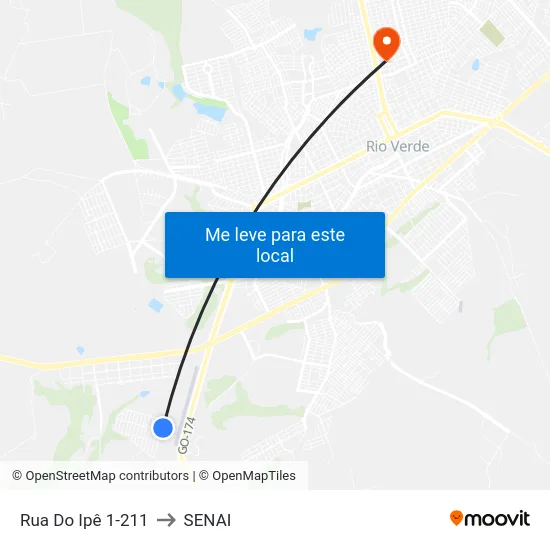 Rua Do Ipê 1-211 to SENAI map