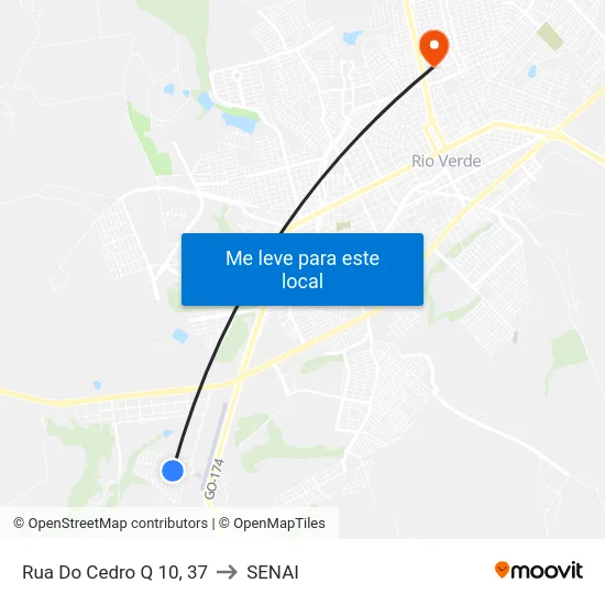 Rua Do Cedro Q 10, 37 to SENAI map