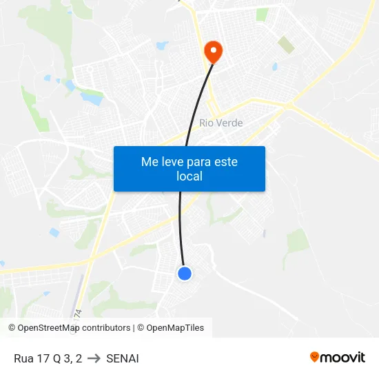 Rua 17 Q 3, 2 to SENAI map