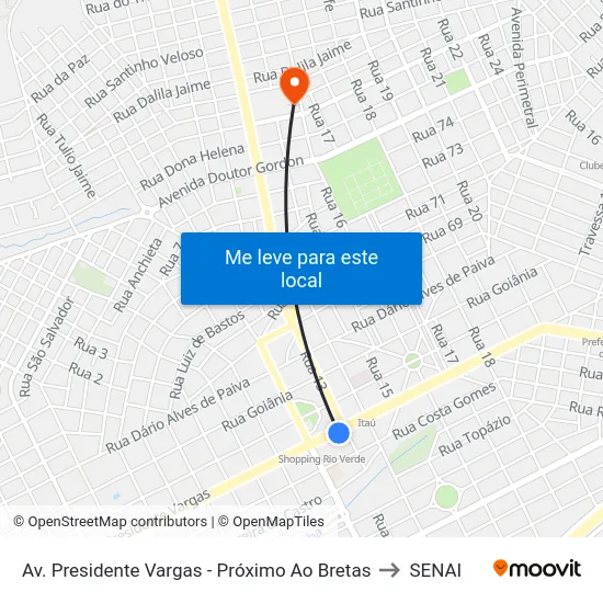 Av. Presidente Vargas - Próximo Ao Bretas to SENAI map