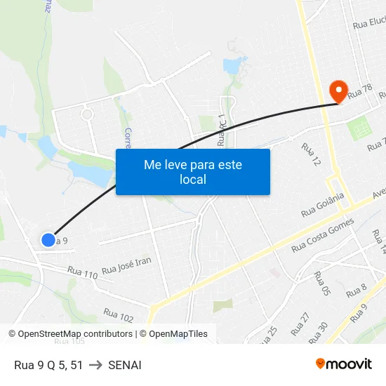Rua 9 Q 5, 51 to SENAI map