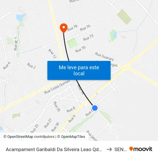 Acampament Garibaldi Da Silveira Leao Qdarea, 6 to SENAI map