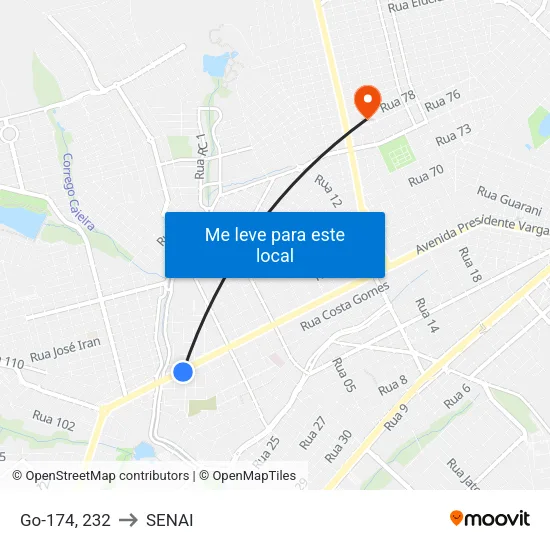 Go-174, 232 to SENAI map