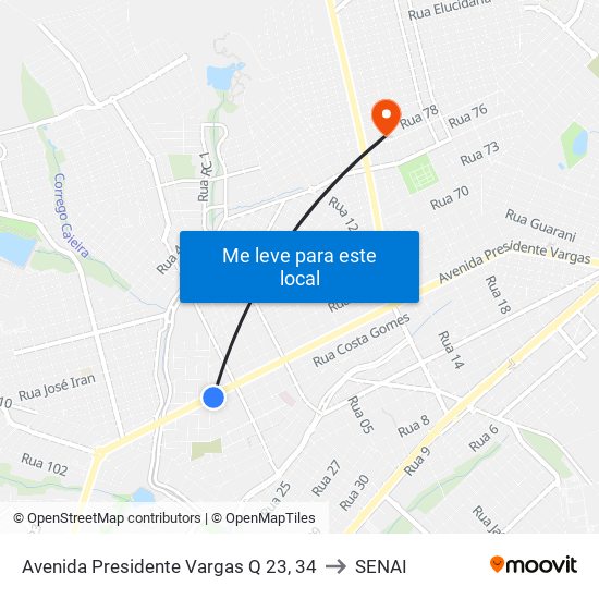 Avenida Presidente Vargas Q 23, 34 to SENAI map