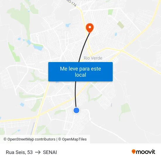 Rua Seis, 53 to SENAI map