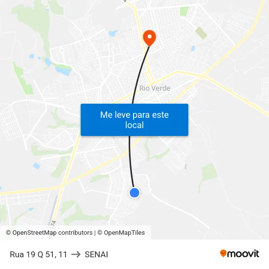 Rua 19 Q 51, 11 to SENAI map