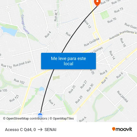 Acesso C Qd4, 0 to SENAI map