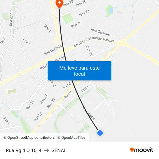 Rua Rg 4 Q 16, 4 to SENAI map