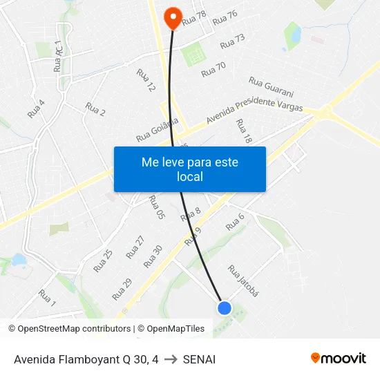 Avenida Flamboyant Q 30, 4 to SENAI map