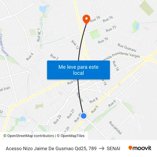 Acesso Nizo Jaime De Gusmao Qd25, 789 to SENAI map