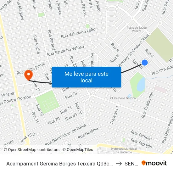 Acampament Gercina Borges Teixeira Qd3c, 19 to SENAI map