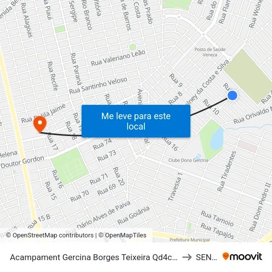 Acampament Gercina Borges Teixeira Qd4c, 19 to SENAI map