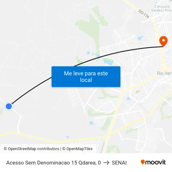 Acesso Sem Denominacao 15 Qdarea, 0 to SENAI map