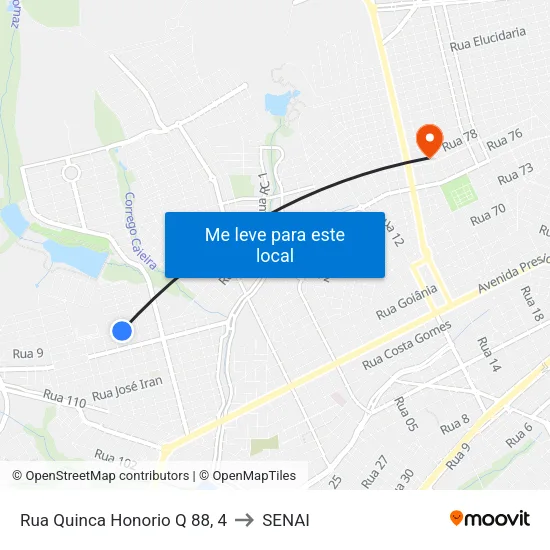 Rua Quinca Honorio Q 88, 4 to SENAI map