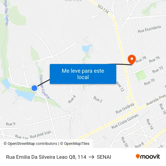 Rua Emilia Da Silveira Leao Q8, 114 to SENAI map