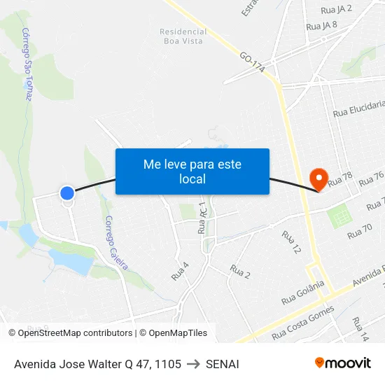 Avenida Jose Walter Q 47, 1105 to SENAI map