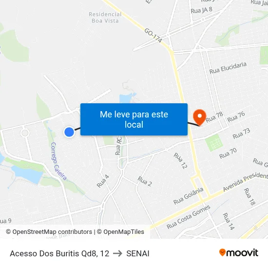 Acesso Dos Buritis Qd8, 12 to SENAI map