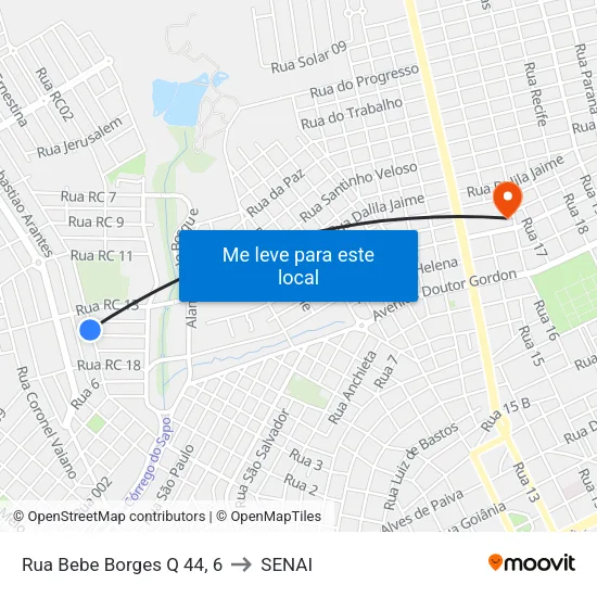 Rua Bebe Borges Q 44, 6 to SENAI map