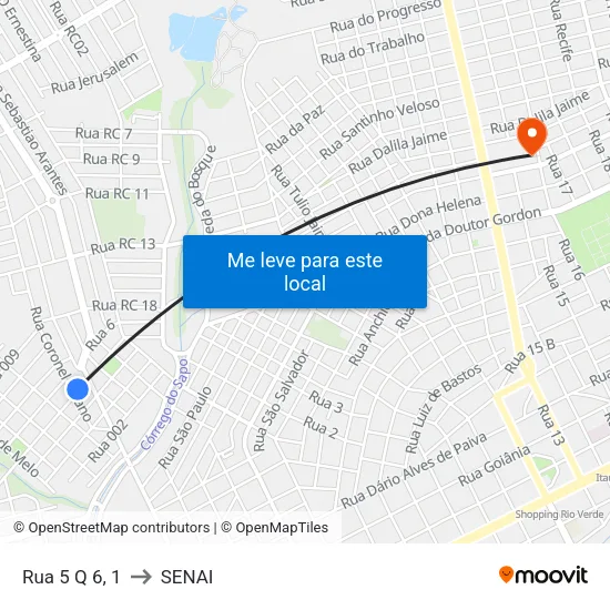 Rua 5 Q 6, 1 to SENAI map