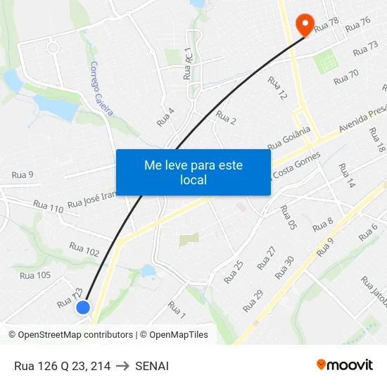 Rua 126 Q 23, 214 to SENAI map