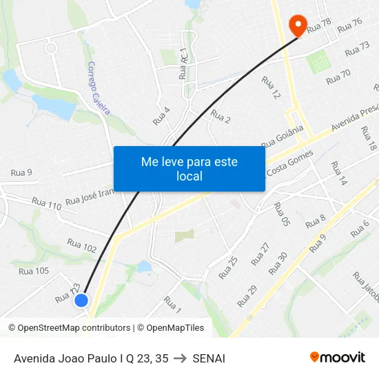 Avenida Joao Paulo I Q 23, 35 to SENAI map