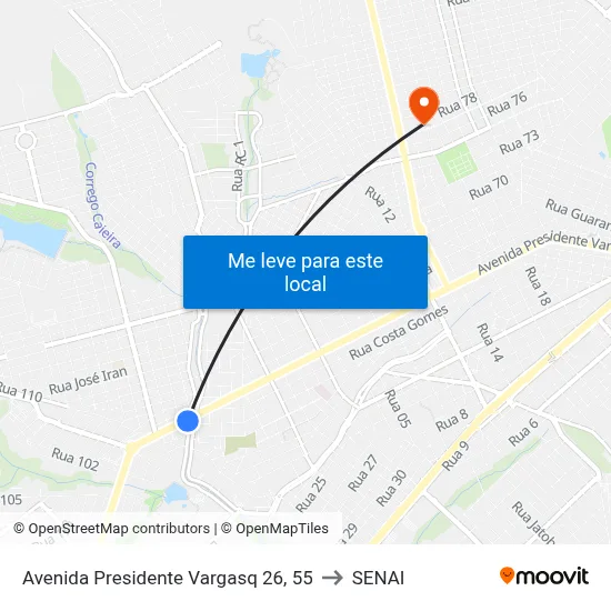 Avenida Presidente Vargasq 26, 55 to SENAI map