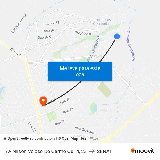 Av Nilson Veloso Do Carmo Qd14, 23 to SENAI map