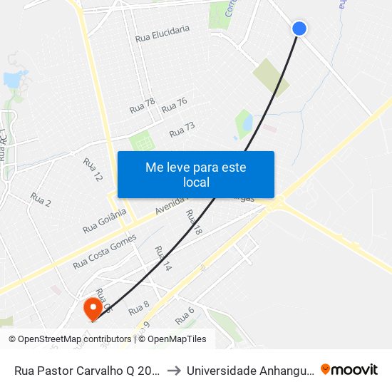 Rua Pastor Carvalho Q 20, 23 to Universidade Anhanguera map