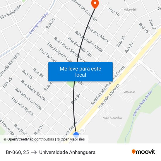 Br-060, 25 to Universidade Anhanguera map