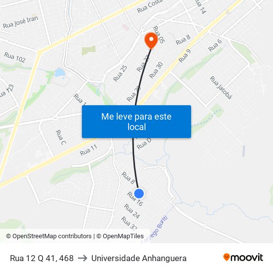 Rua 12 Q 41, 468 to Universidade Anhanguera map