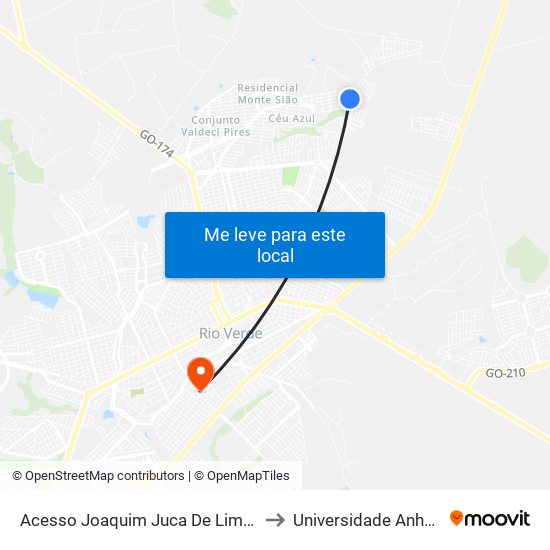 Acesso Joaquim Juca De Lima Qd36, 11 to Universidade Anhanguera map