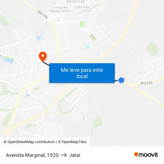 Avenida Marginal, 1920 to Jataí map